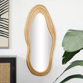 Miroir mural en bois Abstrait et ondulé : sculpté