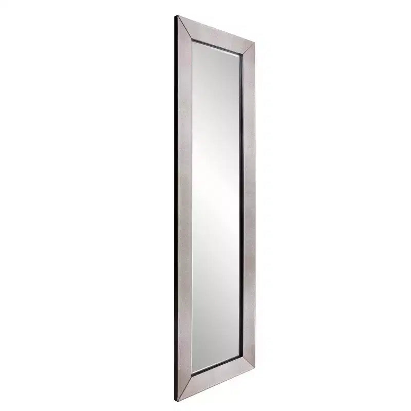 Miroir mural rectangulaire encadré orné blanc brillant