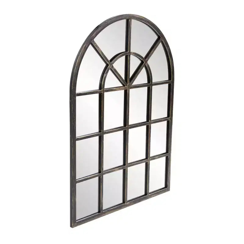 Miroir en métal, fenêtre cintrée, bronze huilé : style moderne