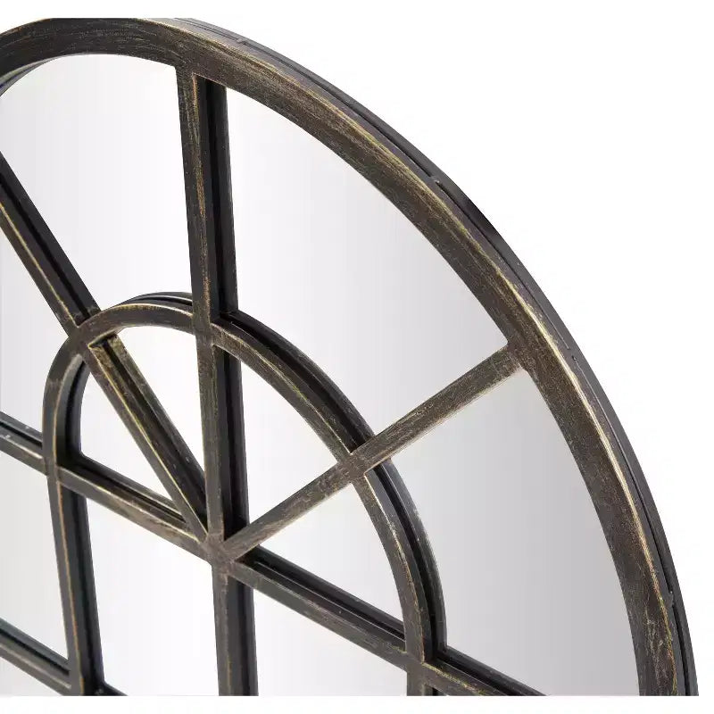Miroir en métal, fenêtre cintrée, bronze huilé : style moderne