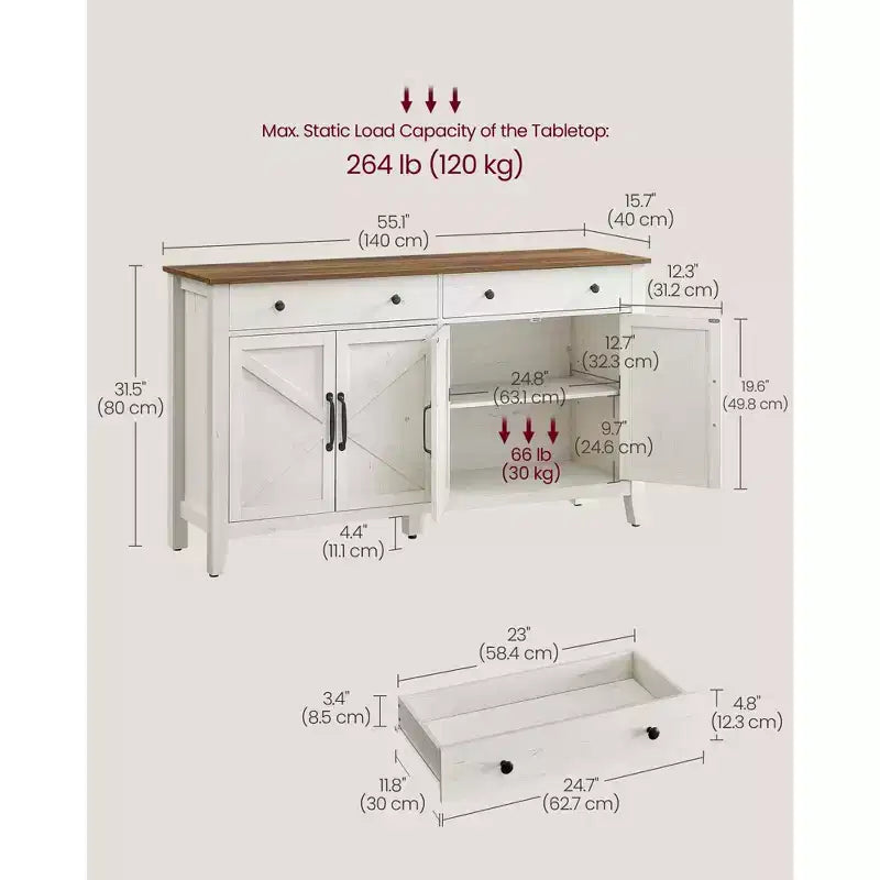 Meuble de rangement de cuisine avec 2 tiroirs