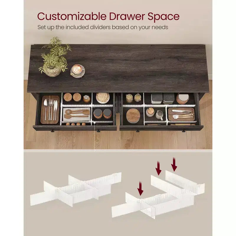 Meuble de rangement de cuisine avec 2 tiroirs