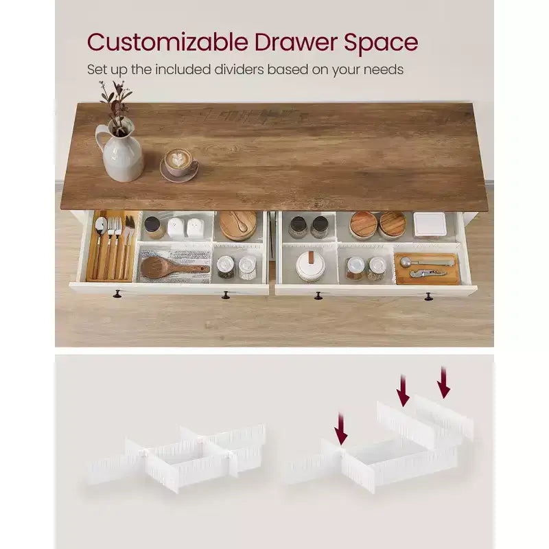 Meuble de rangement de cuisine avec 2 tiroirs
