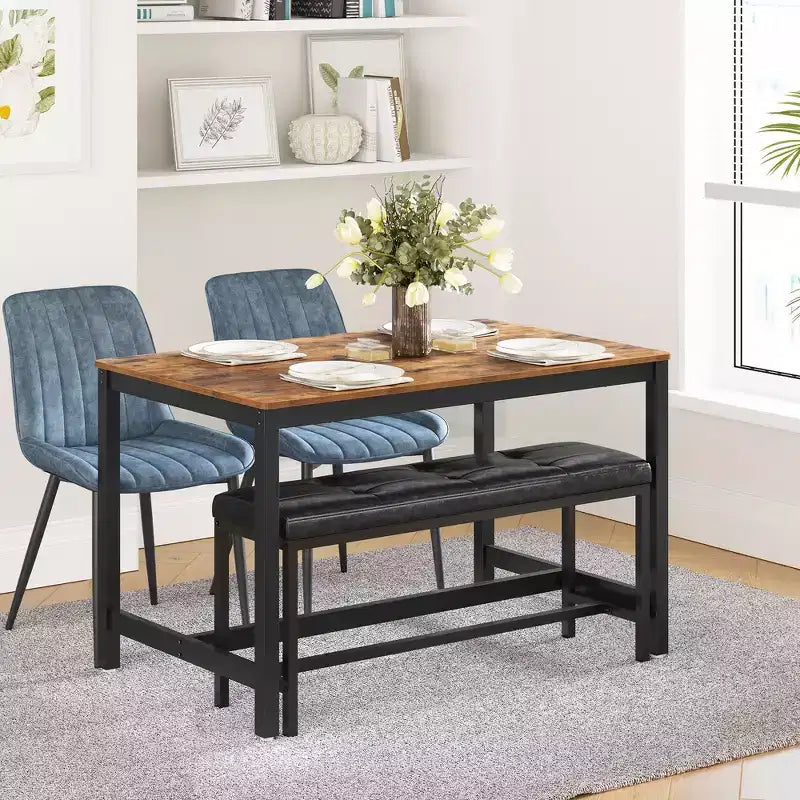 Banc de salle à manger, banc ottoman avec siège rembourré en cuir PU