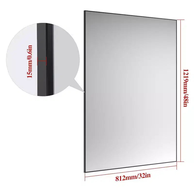 Miroir de salle de bain moderne à cadre noir