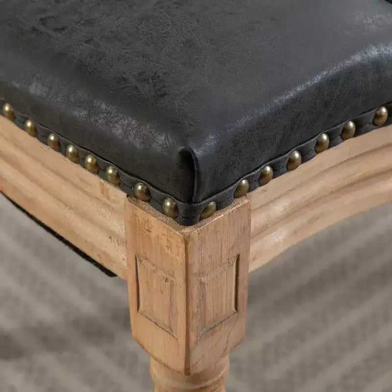 Chaise de salle à manger en bois massif de style français
