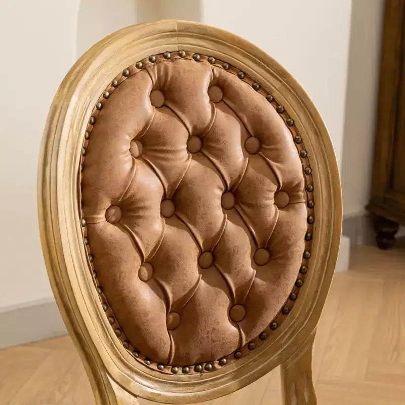 Chaise de salle à manger en bois massif de style français