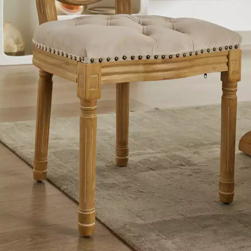 Chaise de salle à manger en bois massif de style français