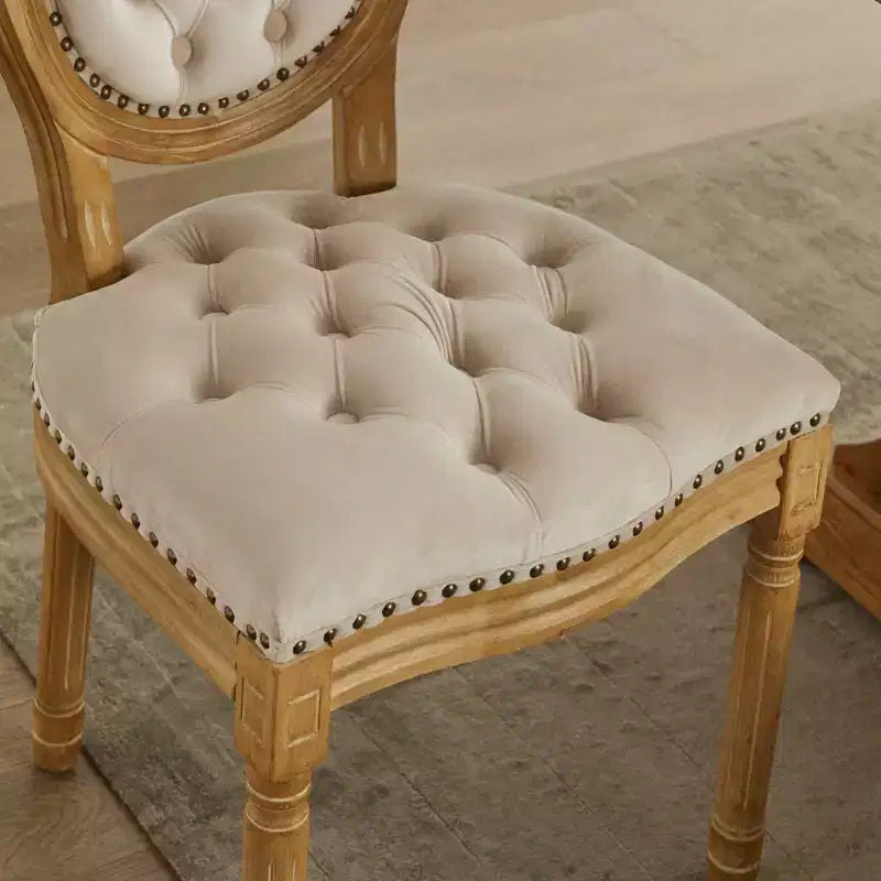 Chaise de salle à manger en bois massif de style français