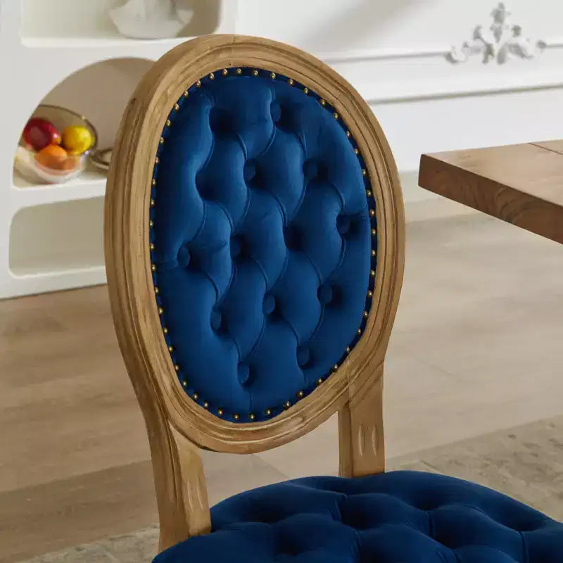 Chaise de salle à manger en bois massif de style français