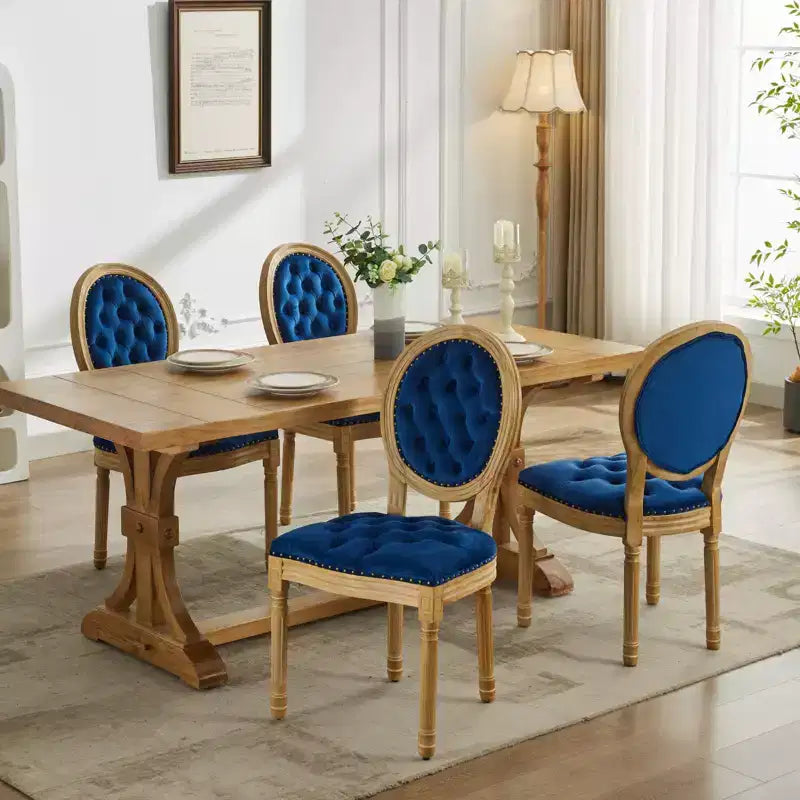 Chaise de salle à manger en bois massif de style français