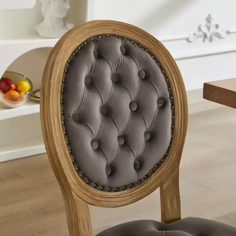 Chaise de salle à manger en bois massif de style français