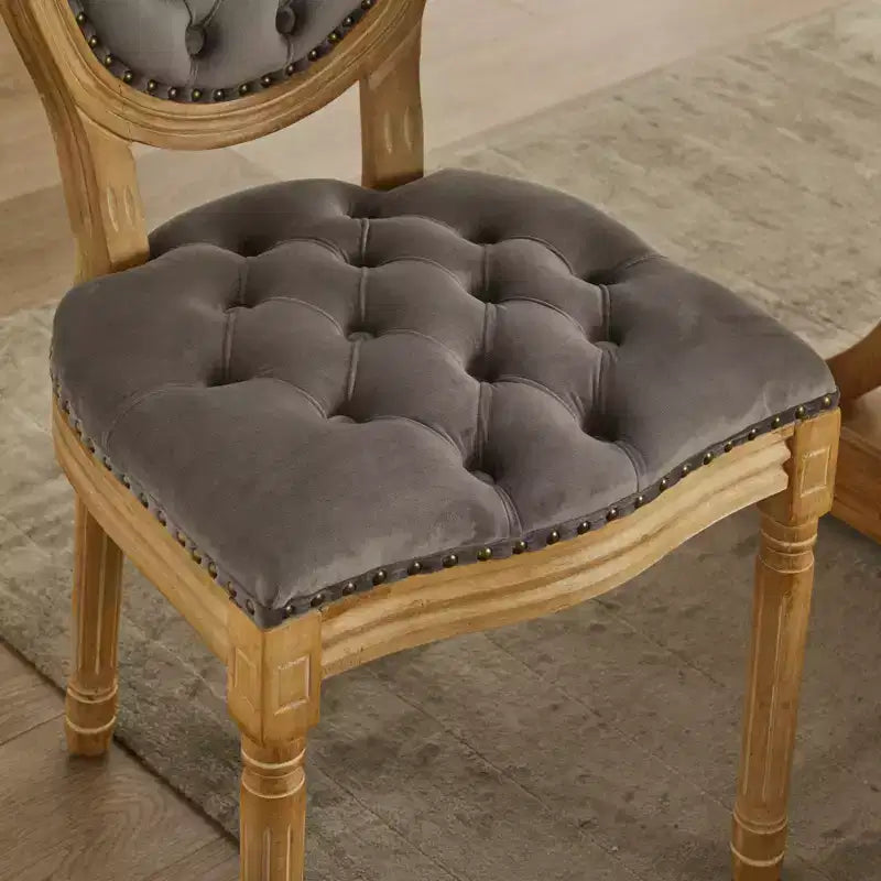 Chaise de salle à manger en bois massif de style français