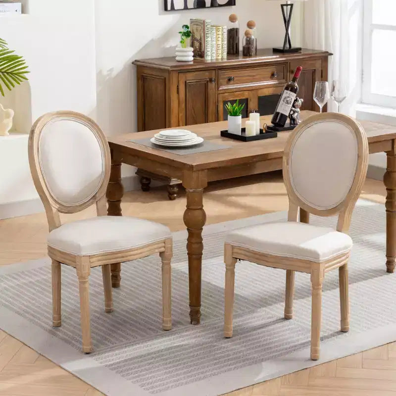 Chaise de salle à manger en bois massif de style français