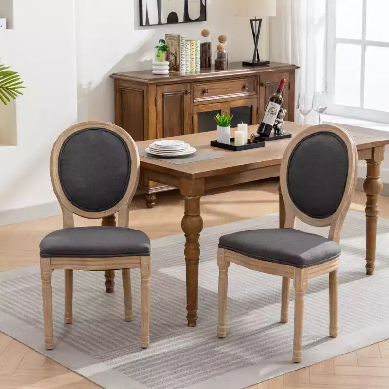 Chaise de salle à manger en bois massif de style français