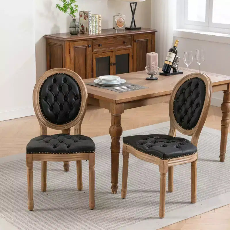Chaise de salle à manger en bois massif de style français