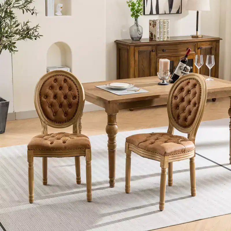 Chaise de salle à manger en bois massif de style français