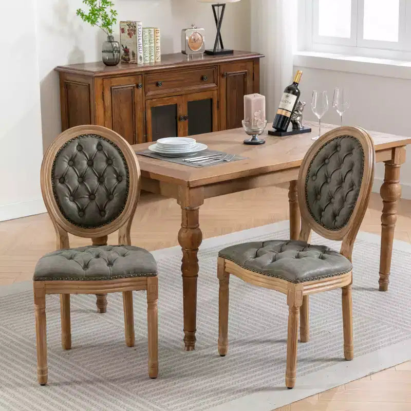 Chaise de salle à manger en bois massif de style français