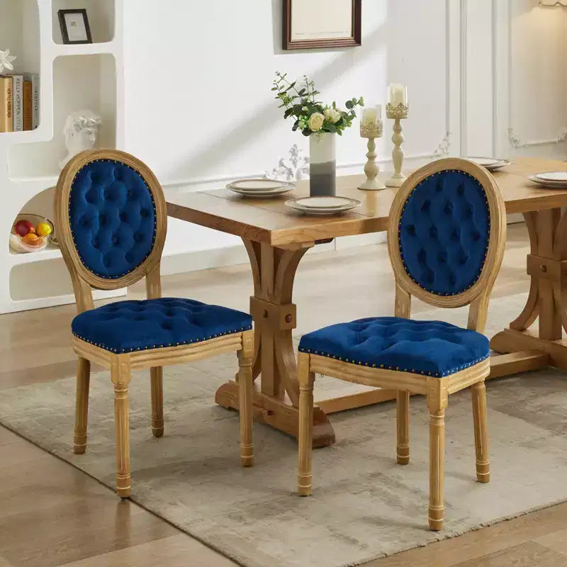 Chaise de salle à manger en bois massif de style français