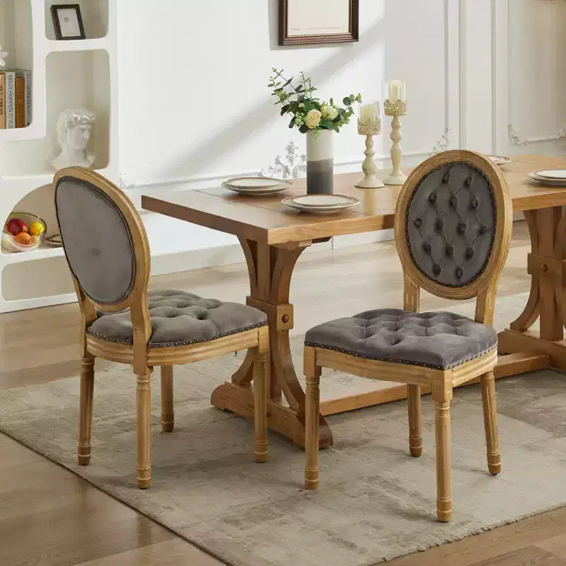 Chaise de salle à manger en bois massif de style français