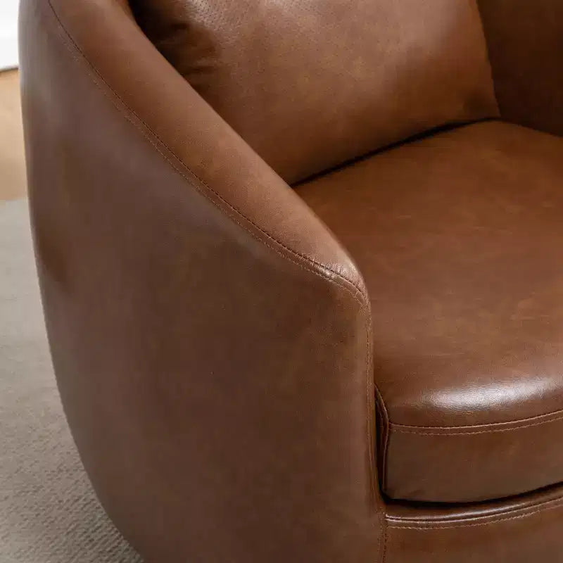Fauteuil club moderne pivotant en similicuir