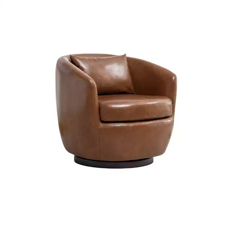 Fauteuil club moderne pivotant en similicuir