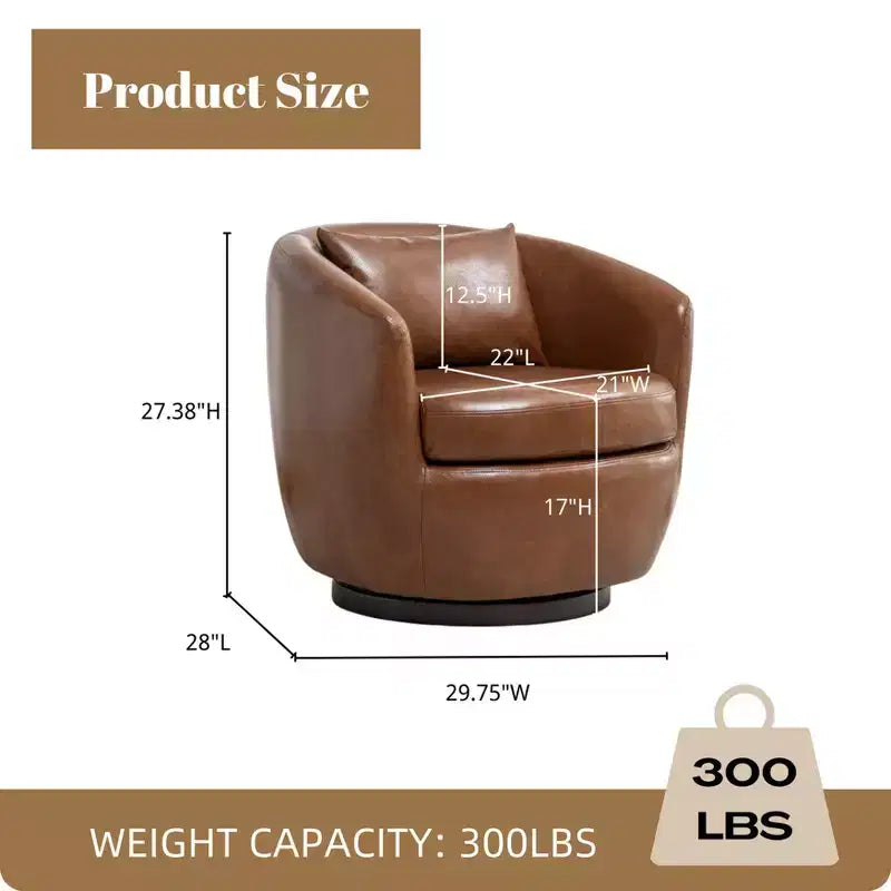 Fauteuil club moderne pivotant en similicuir