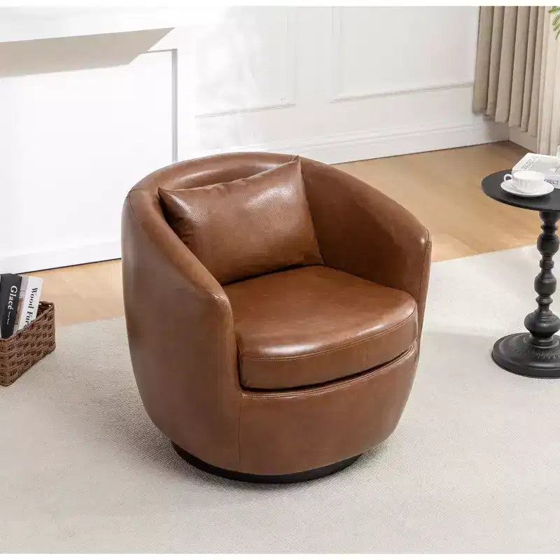 Fauteuil club moderne pivotant en similicuir