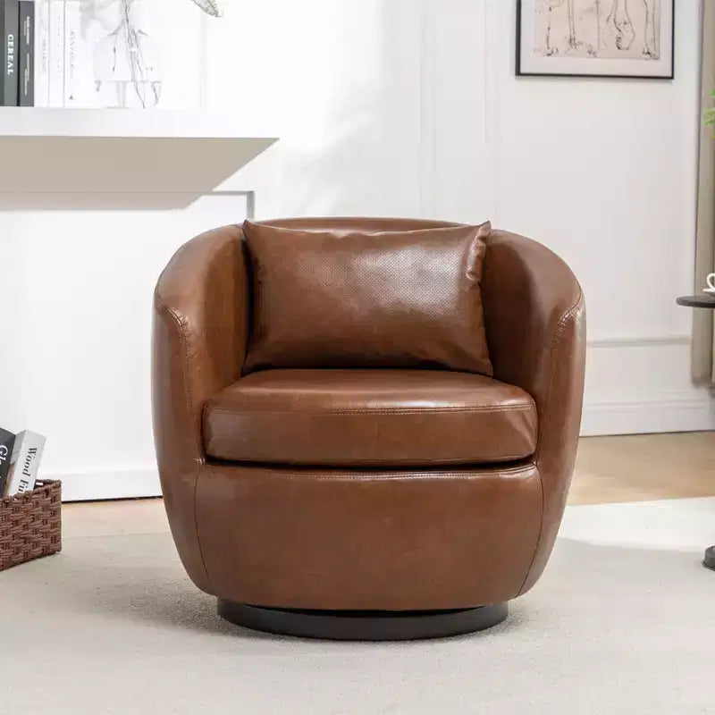 Fauteuil club moderne pivotant en similicuir