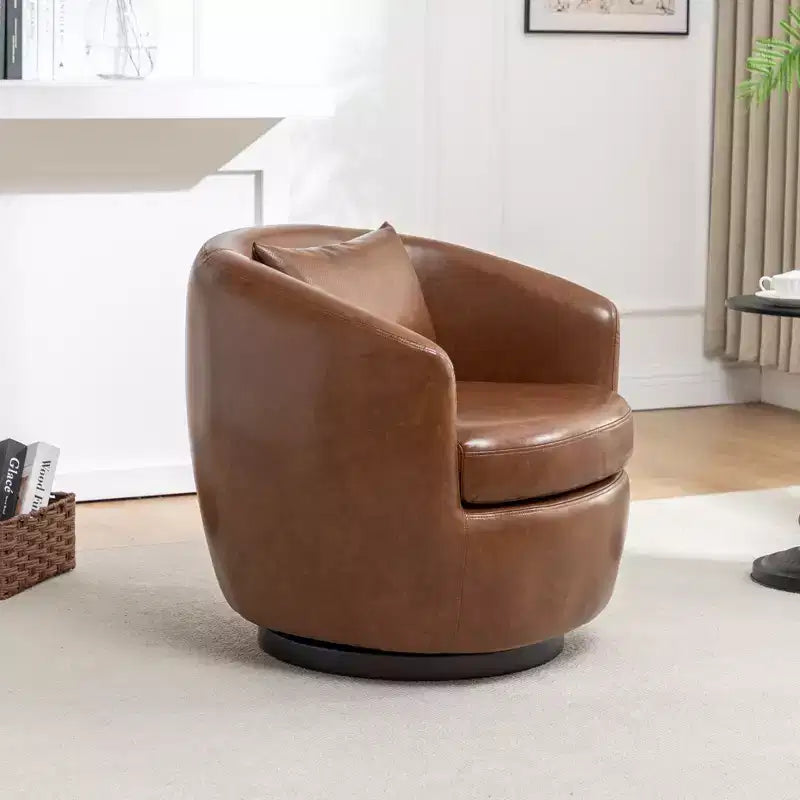 Fauteuil club moderne pivotant en similicuir