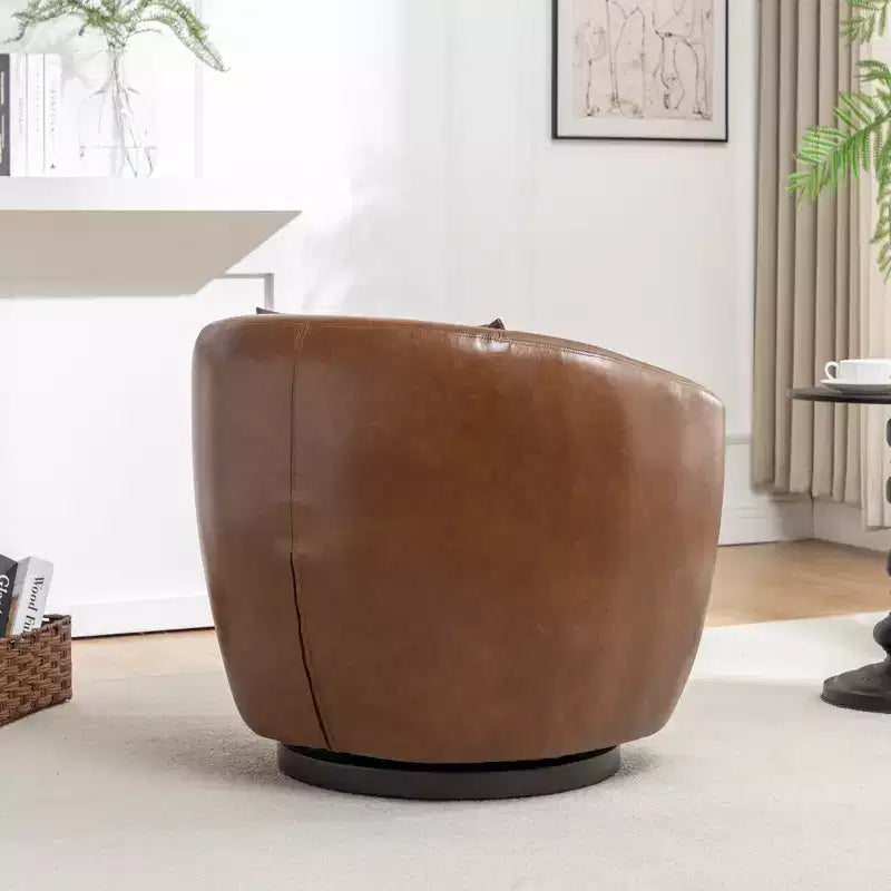 Fauteuil club moderne pivotant en similicuir