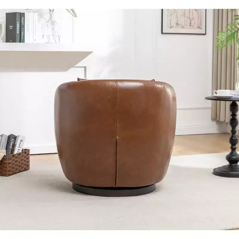 Fauteuil club moderne pivotant en similicuir