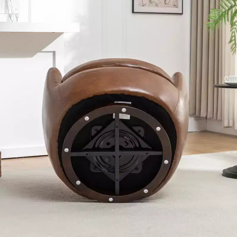 Fauteuil club moderne pivotant en similicuir