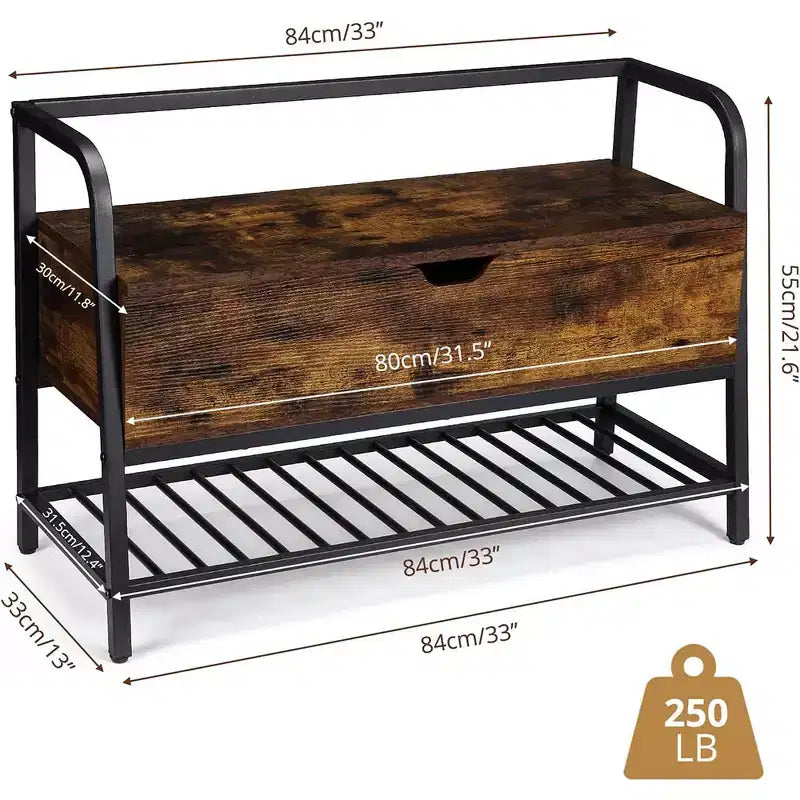 Banc à chaussures avec rangement, Rangement à chaussures en bois