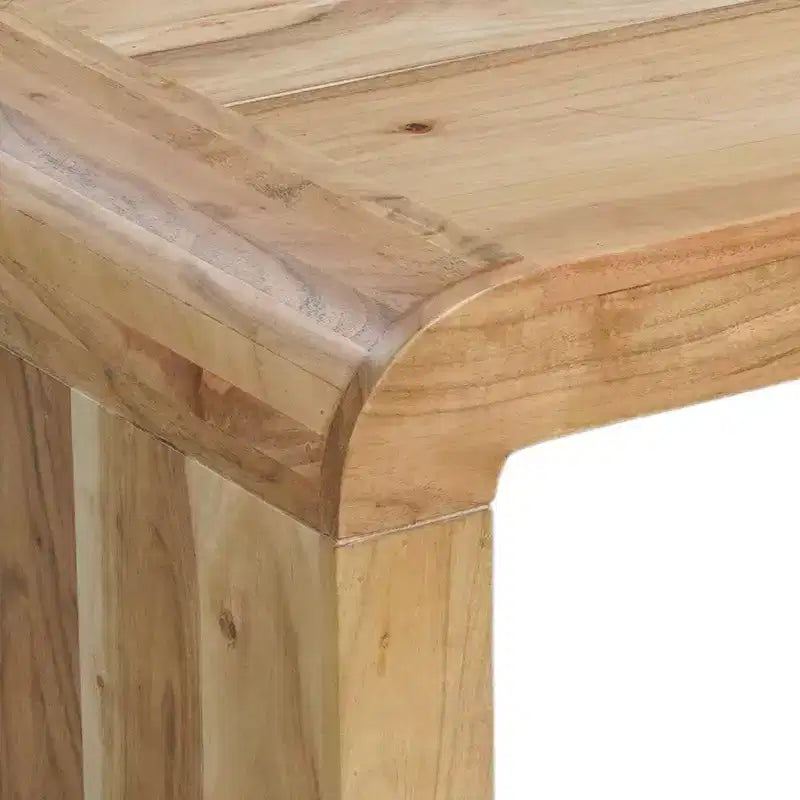 Table basse artisanale en bois d'acacia naturel rectangulaire