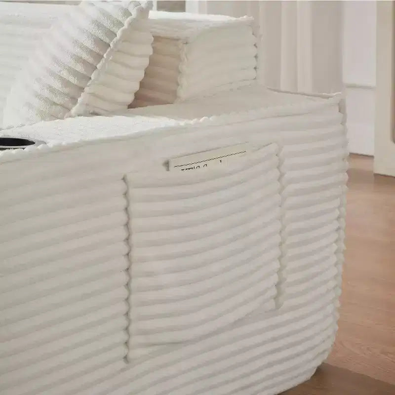 Canapé Loveseat Moderne en Velours Côtelé avec Porte-gobelets Canapé Nuage Confortable et Profond