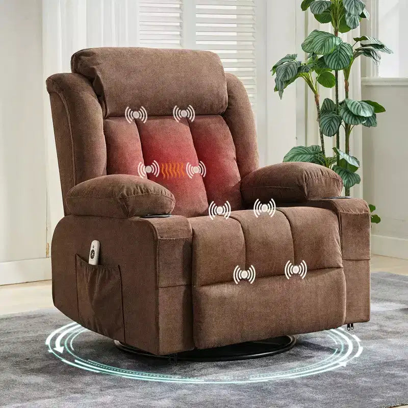 Fauteuil à bascule/relax extra-large avec rotation à 360° pour le salon