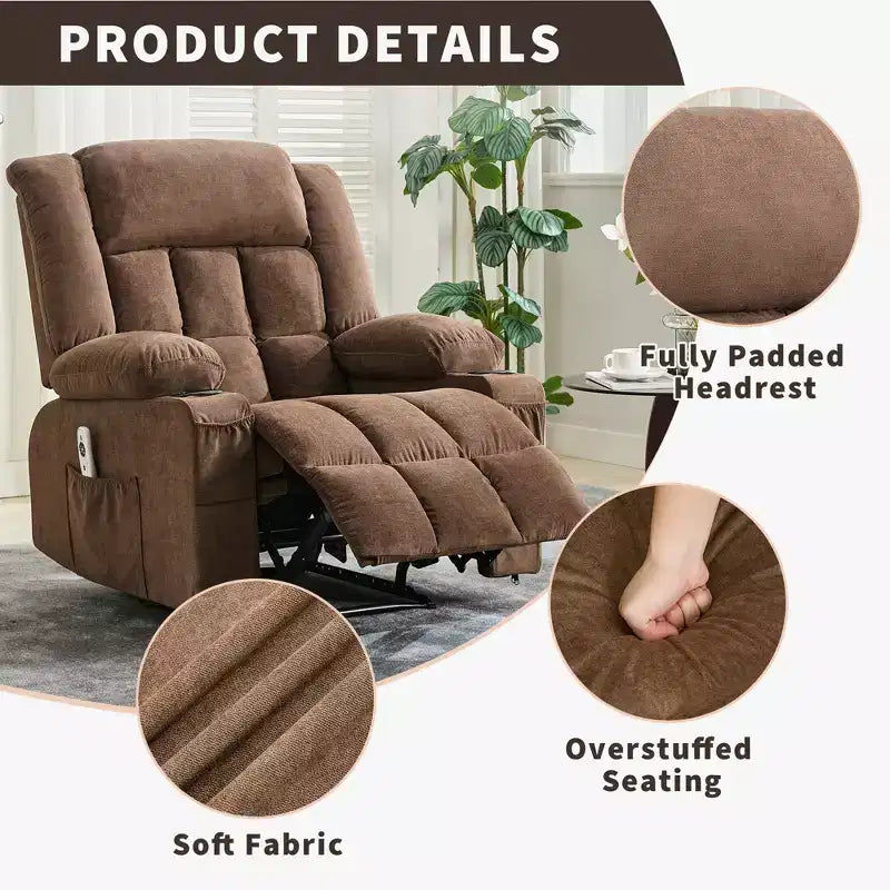 Fauteuil à bascule/relax extra-large avec rotation à 360° pour le salon