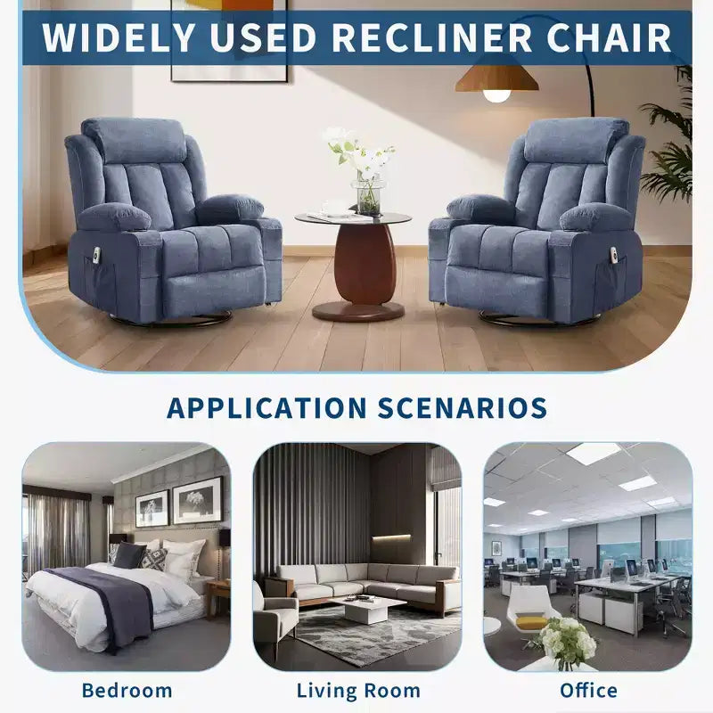 Fauteuil à bascule/relax extra-large avec rotation à 360° pour le salon