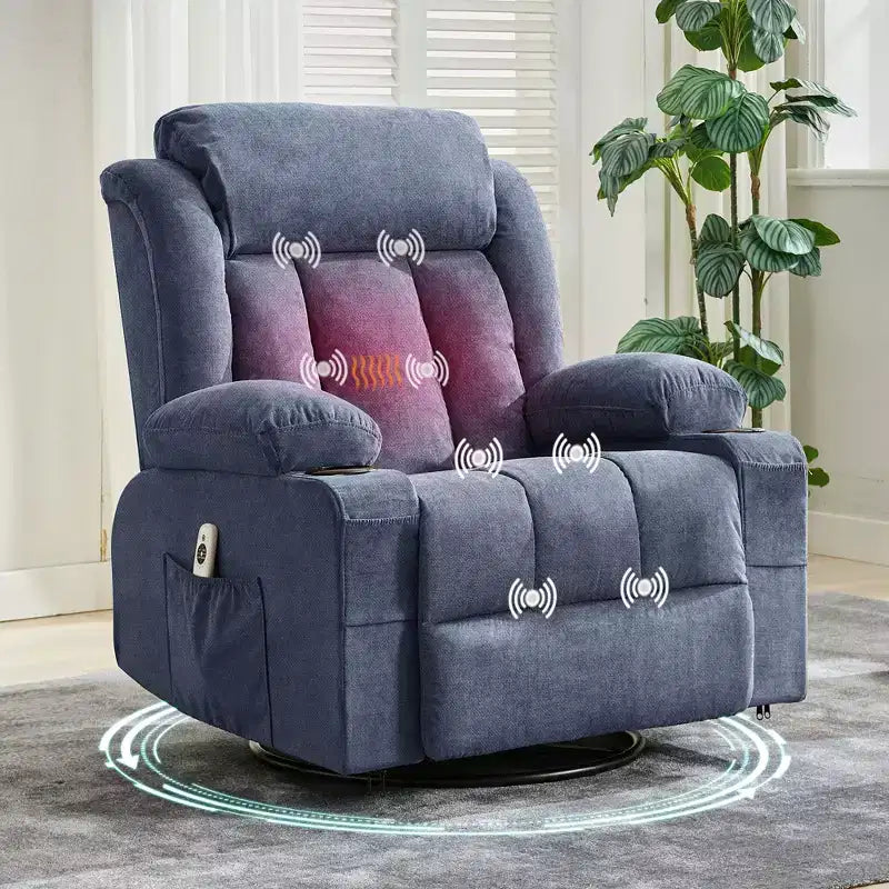 Fauteuil à bascule/relax extra-large avec rotation à 360° pour le salon