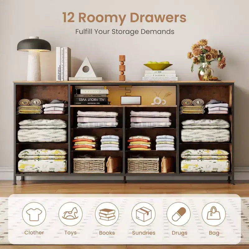 Meuble TV 63 commode Meuble TV pour téléviseurs de 65 à 75 pouces