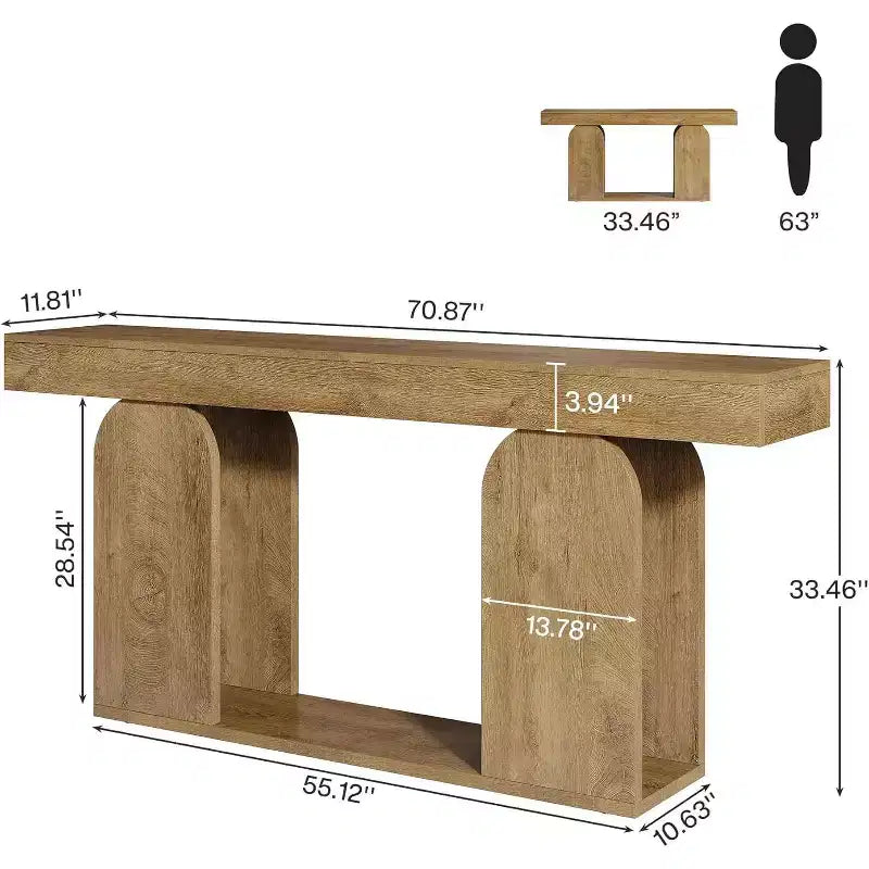 Console de canapé de ferme avec cadre en bois