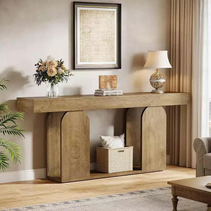 Console de canapé de ferme avec cadre en bois