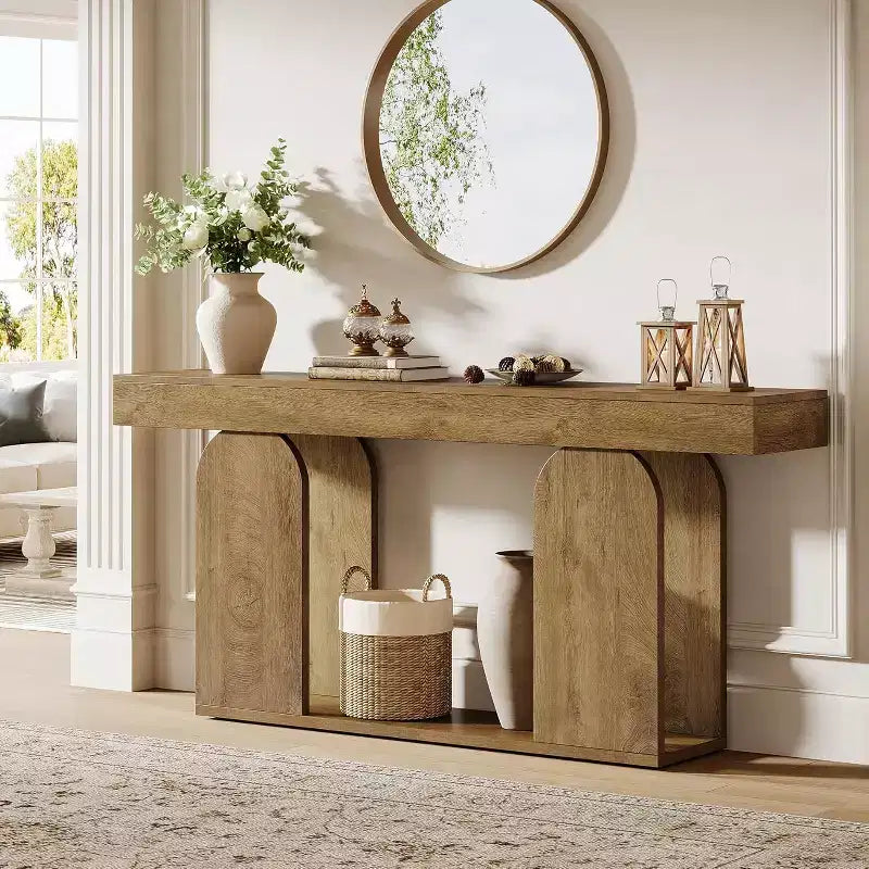 Console de canapé de ferme avec cadre en bois