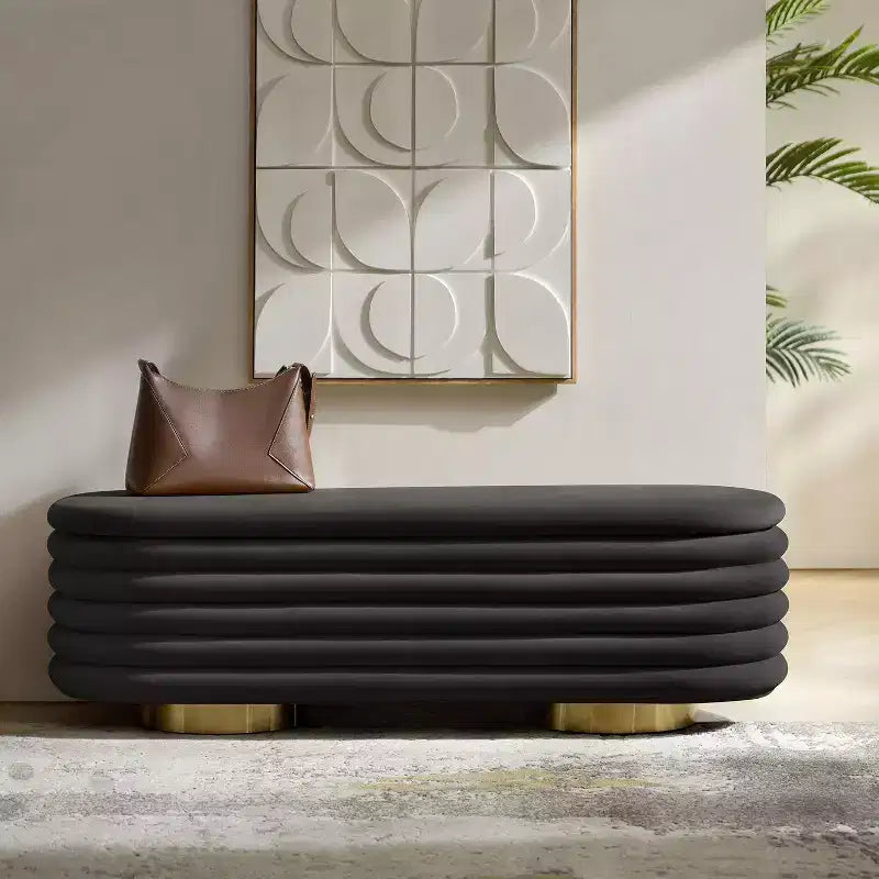 Banc capitonné en canaux