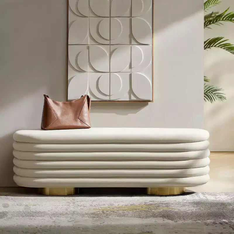 Banc capitonné en canaux
