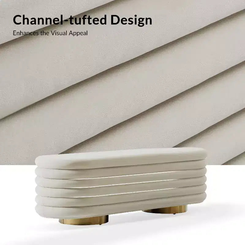 Banc capitonné en canaux