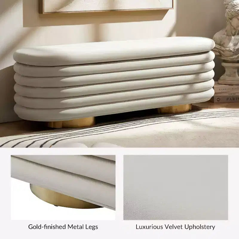 Banc capitonné en canaux