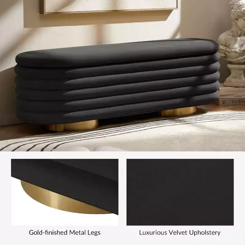 Banc capitonné en canaux