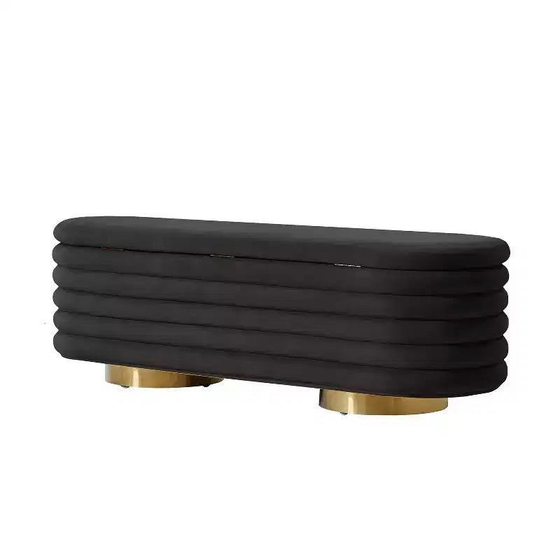 Tiffany channel-tufted Bench|HULALA HOME-BLACK